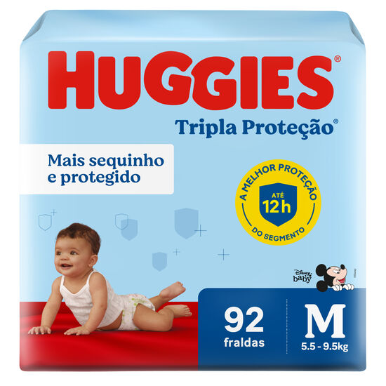 Fralda Huggies Tripla Proteção M - 92 fraldas
